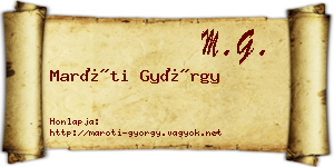 Maróti György névjegykártya